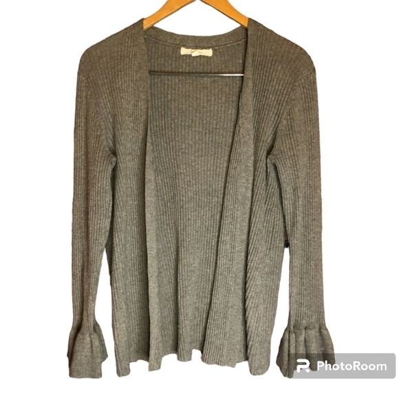 gRAY CARDIGAN WITH BELL SLEEVES Size M - Picture 1 of 3